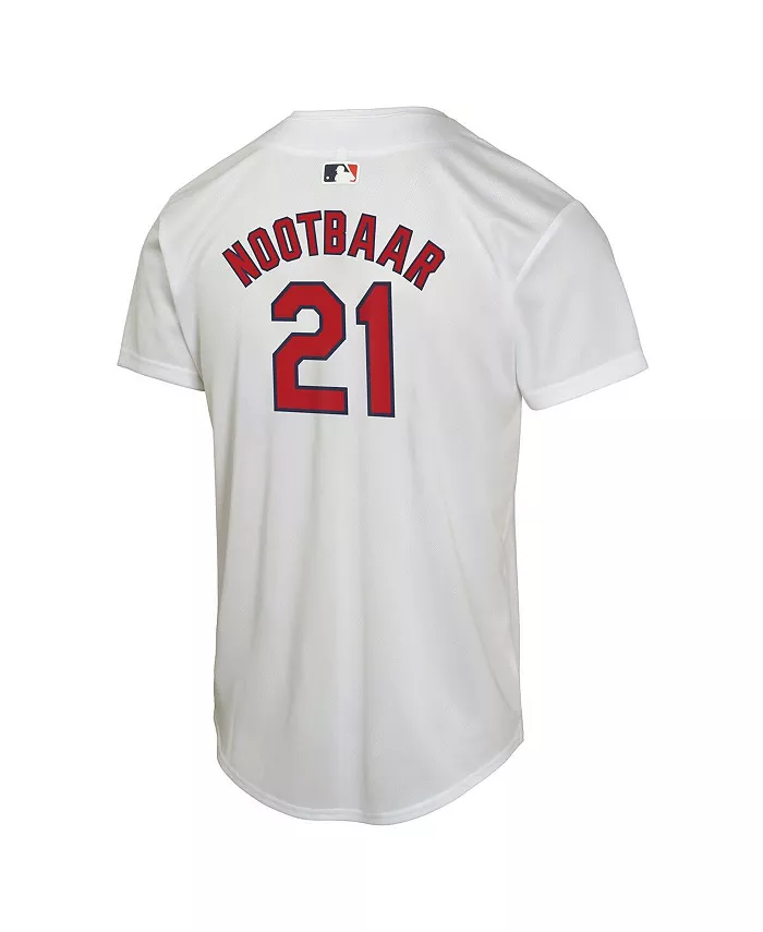 Белая домашняя игровая футболка St. Louis Cardinals для больших мальчиков и девочек Lars Nootbaar Nike — фото 2