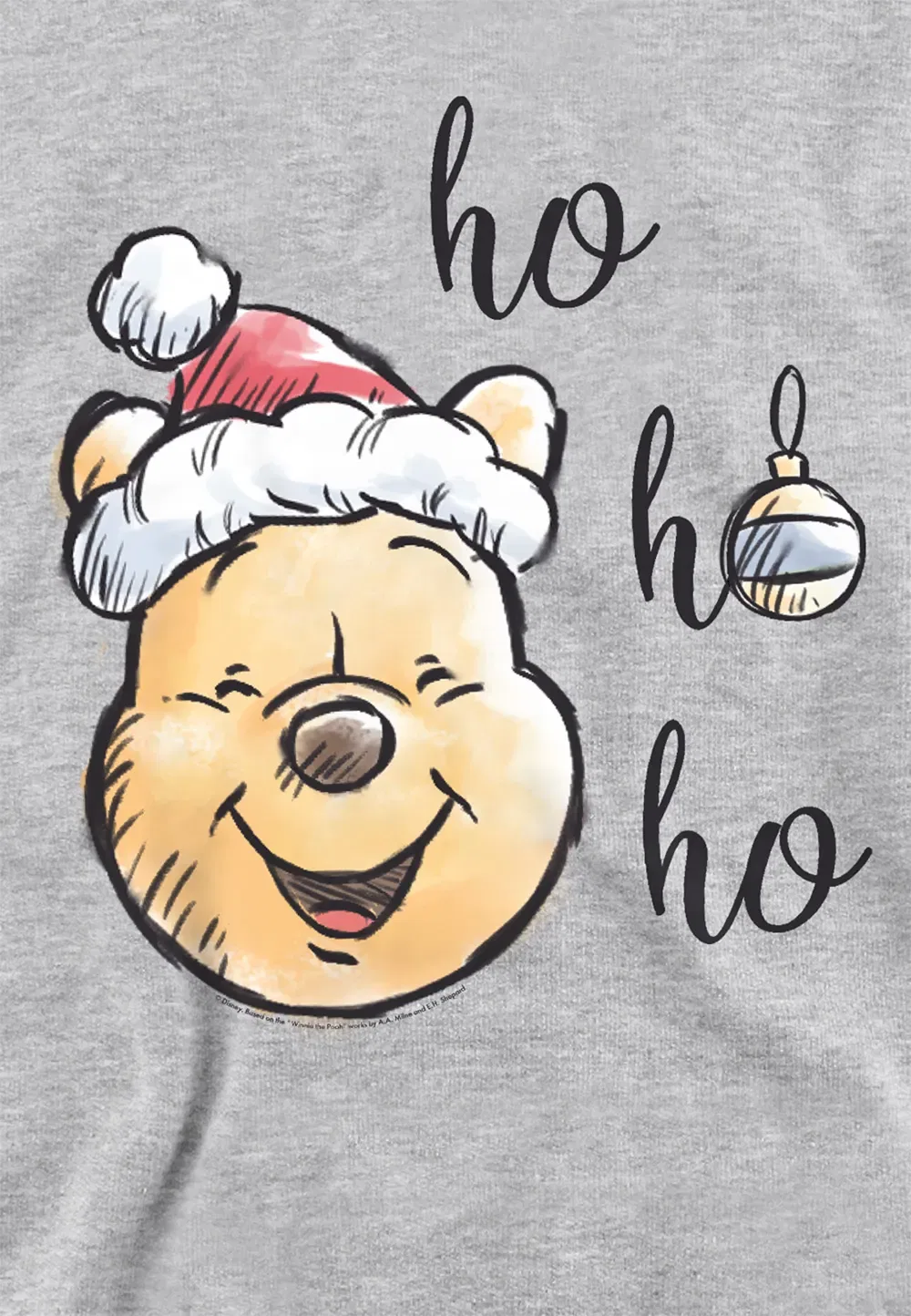 Детская худи Winnie The Pooh с праздничным принтом Disney, серый — фото 2