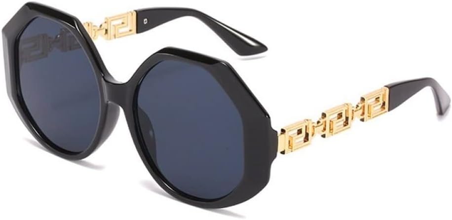 

Винтажные ретро-солнцезащитные очки большого квадратного размера 2027 года для женщин, модные многоугольные солнцезащитные очки для мужчин и мужчин, унисекс MTZJH, Black Black