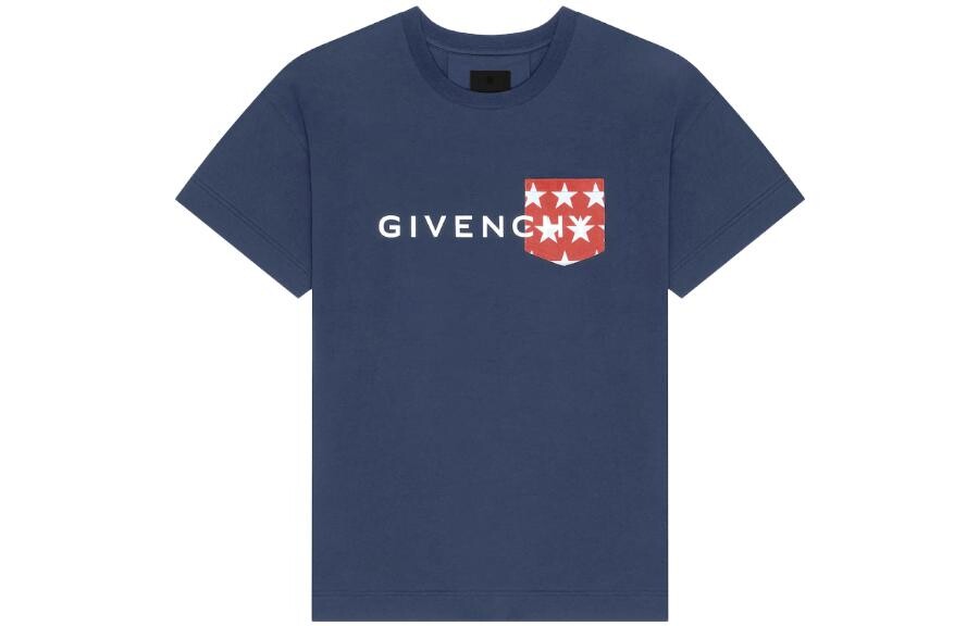 

Футболка мужская темно-синяя Givenchy, темно-синий