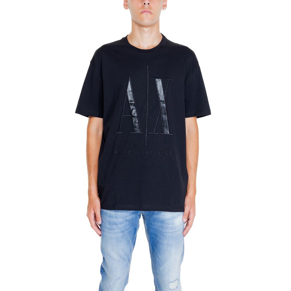 

Черная хлопковая футболка Armani Exchange