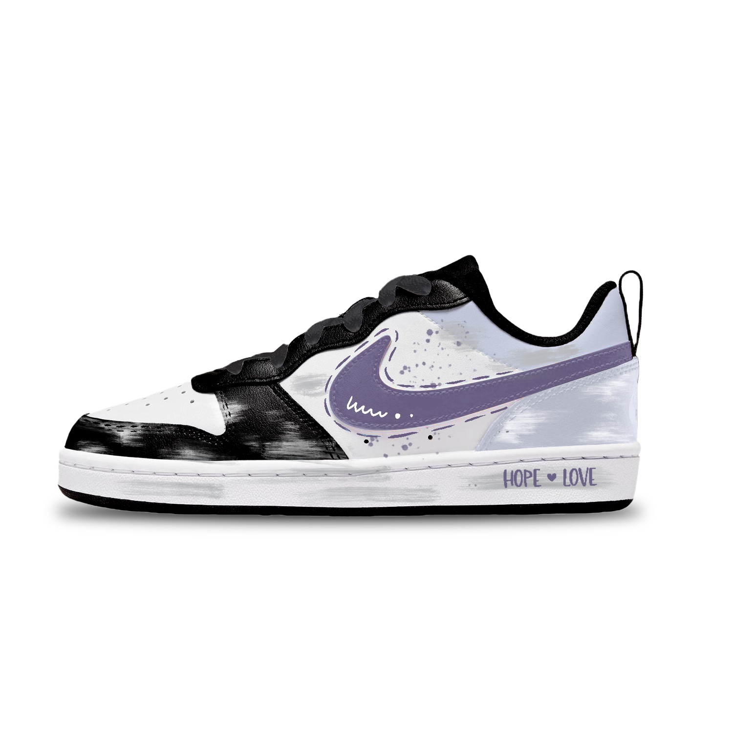 

Кроссовки для скейтбординга Court Borough Purple Trace Low top Kids' Unisex Nike, белый