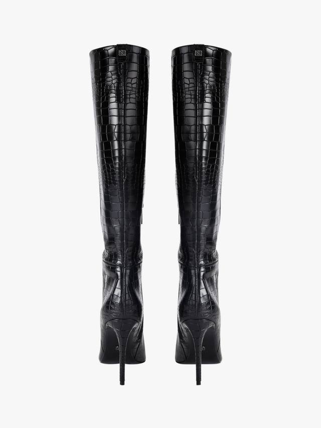 Кожаные сапоги до колена на шпильке Tassa KG Kurt Geiger, Black — фото 3
