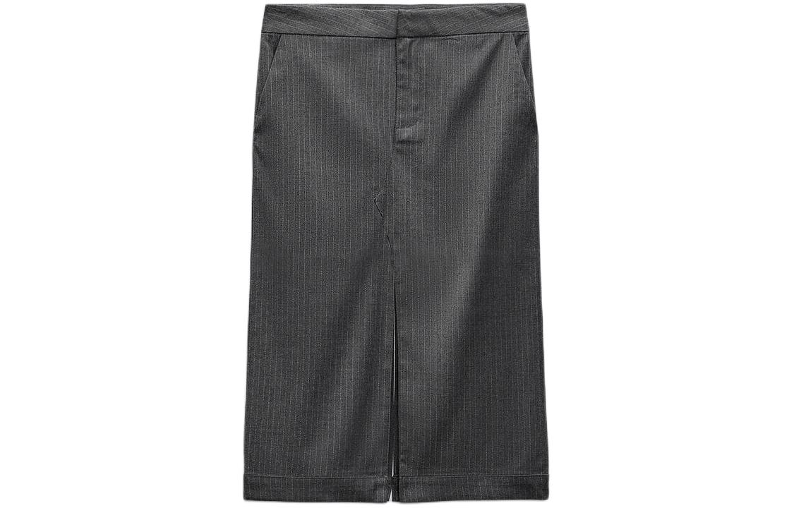 

Длинная юбка женская повседневная с принтом зебры серые ZARA, Zebra Print Gray