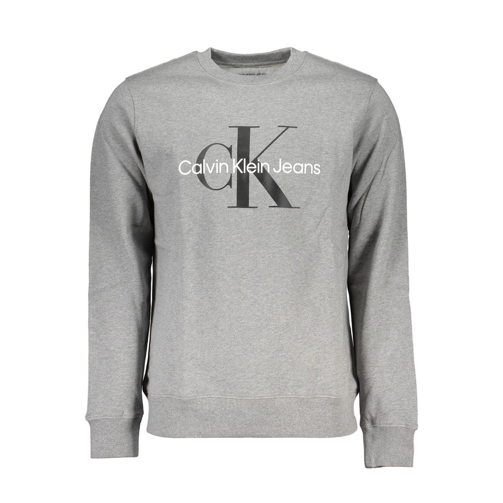 

Классический серый свитшот с круглым вырезом и логотипом Calvin Klein