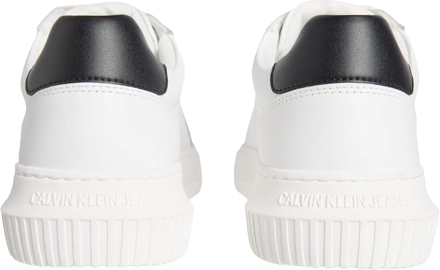 Calvin Klein Herren Кроссовки с чашечной подошвой Chunky Mono из Leder, White Bright White Black — фото 2