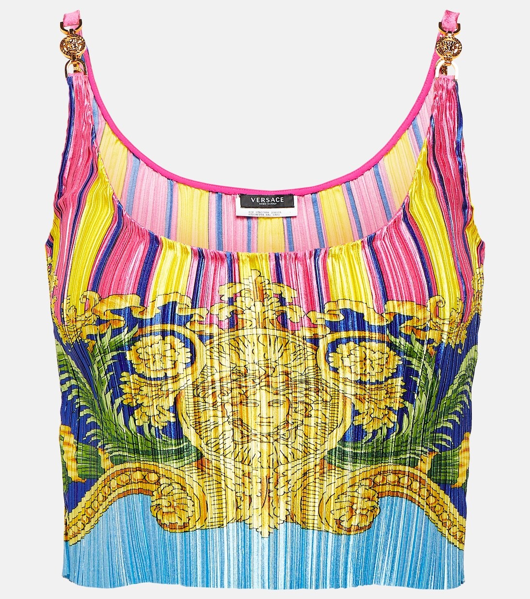 

Плиссированный укороченный топ Medusa Palm Springs VERSACE, разноцветный
