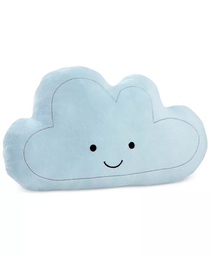 

Плюшевая декоративная подушка с вышивкой Happy Little Clouds Nojo, синий