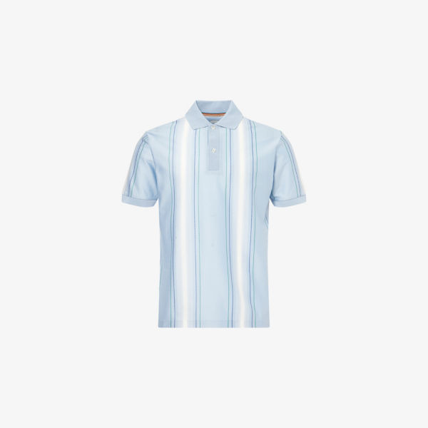 

Поло Paul Smith из хлопка в полоску, голубой