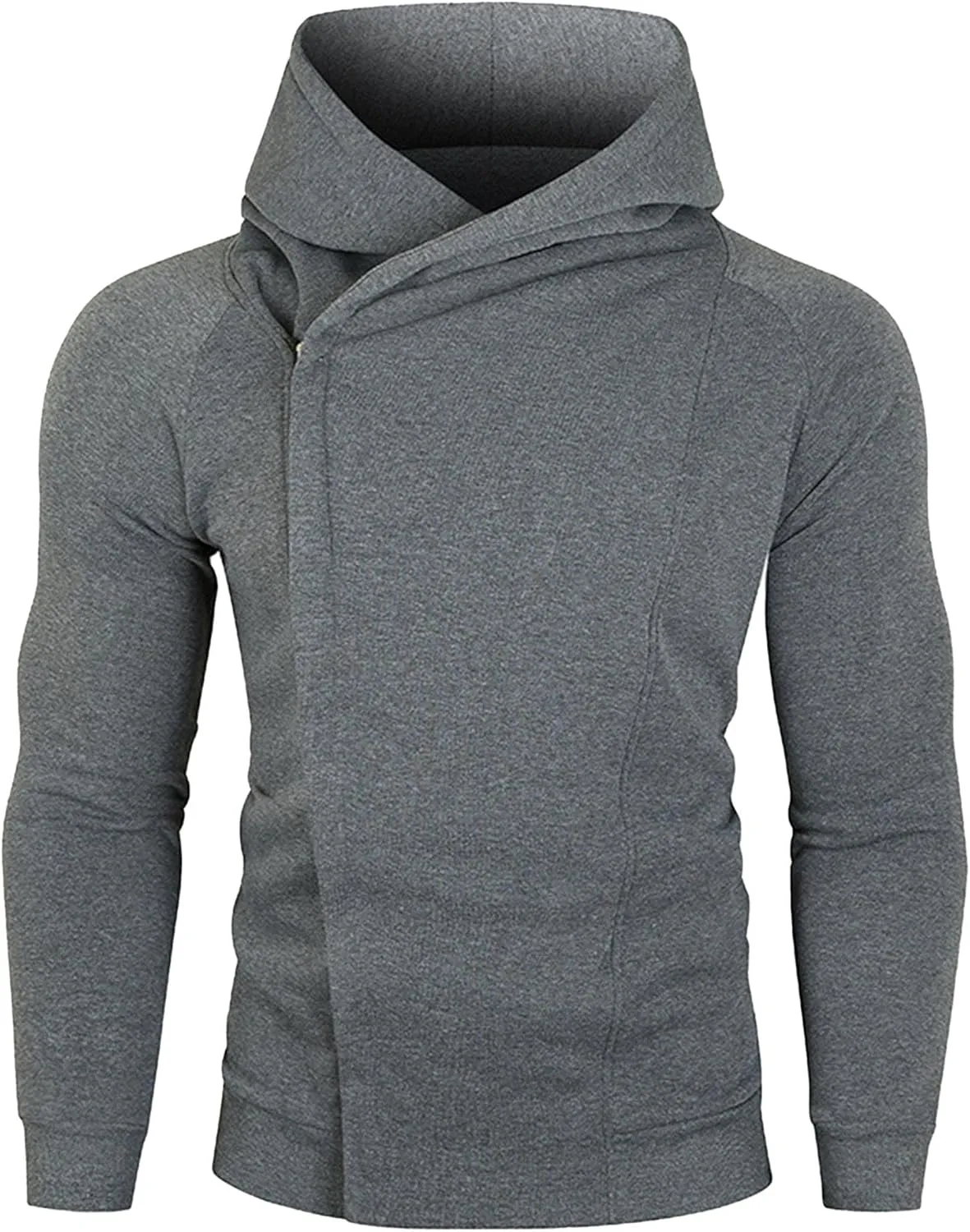 Мужской повседневный худи с диагональной молнией, длинный рукав, overshirt, heavy/light cotton blend