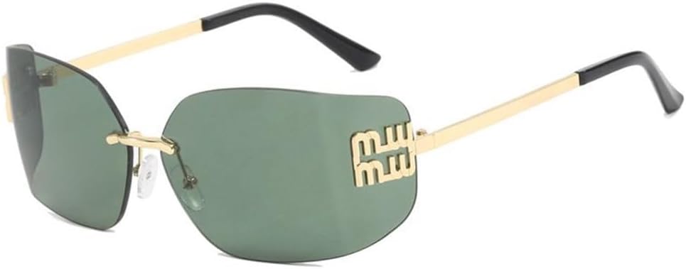 

Стильные женские солнцезащитные очки без оправы с металлическими линзами, поляризацией, прямоугольной формой и градиентной кривизной линз, защитой от УФ-излучения PRSTNN, C6