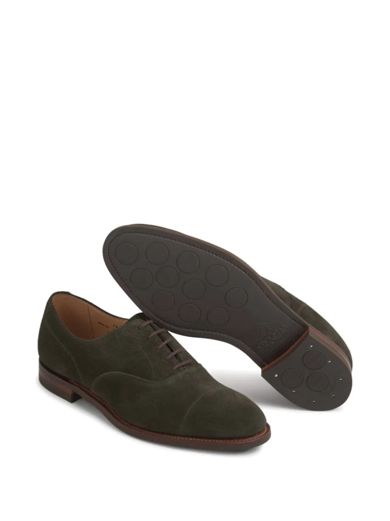 Замшевые туфли-оксфорды Crockett & Jones, зеленый — фото 4