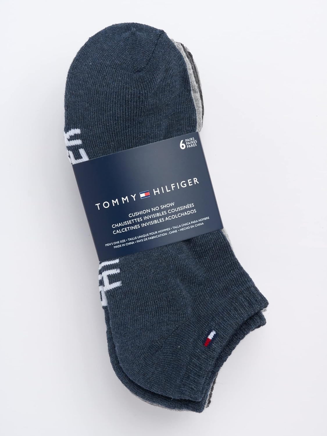 Мужские спортивные носки Tommy Hilfiger - носки Cushion, непрозрачные (6 шт.), Blue Assorted — фото 3