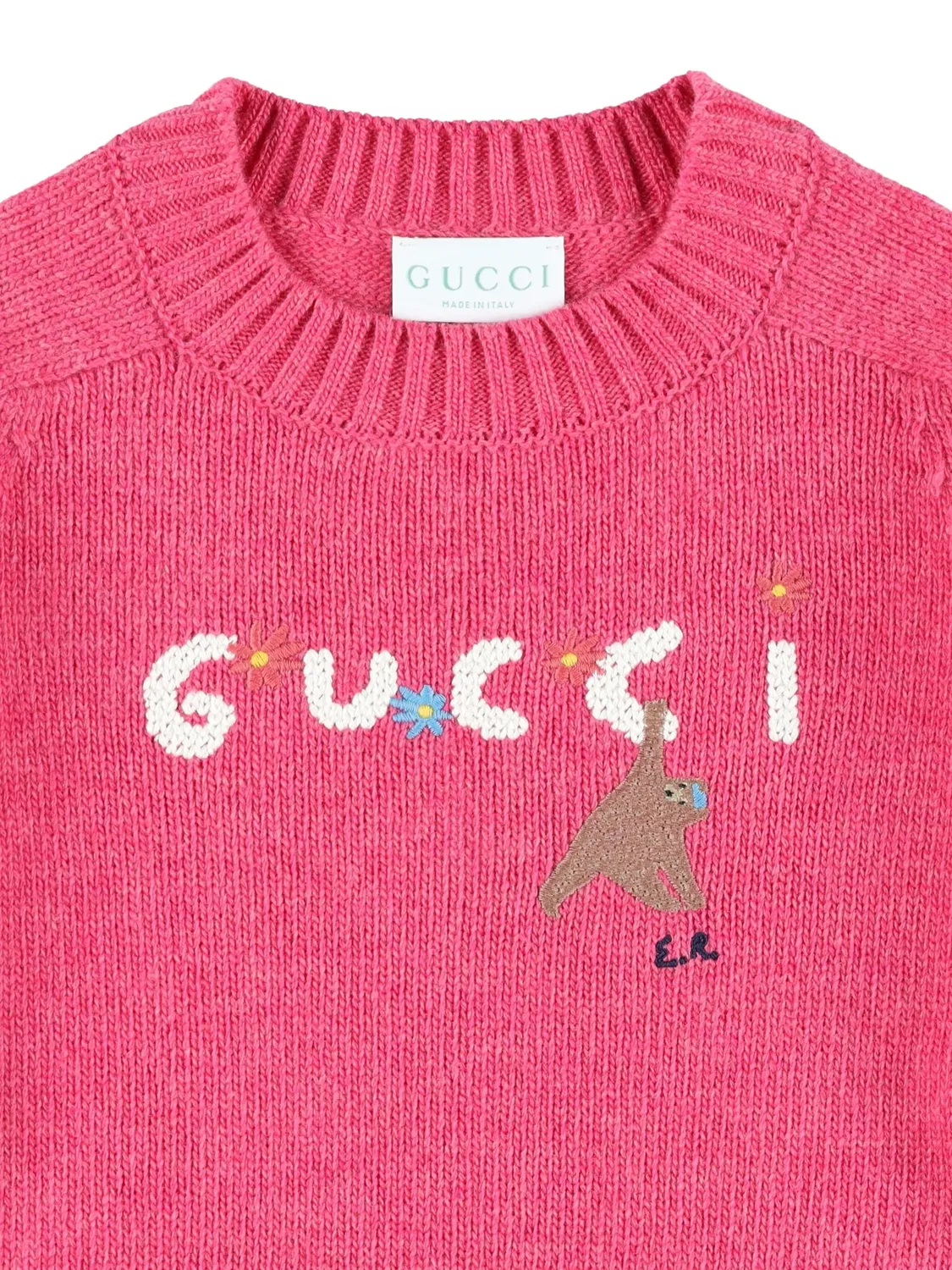 Свитер с рукавами реглан и вышитым логотипом Gucci Kids