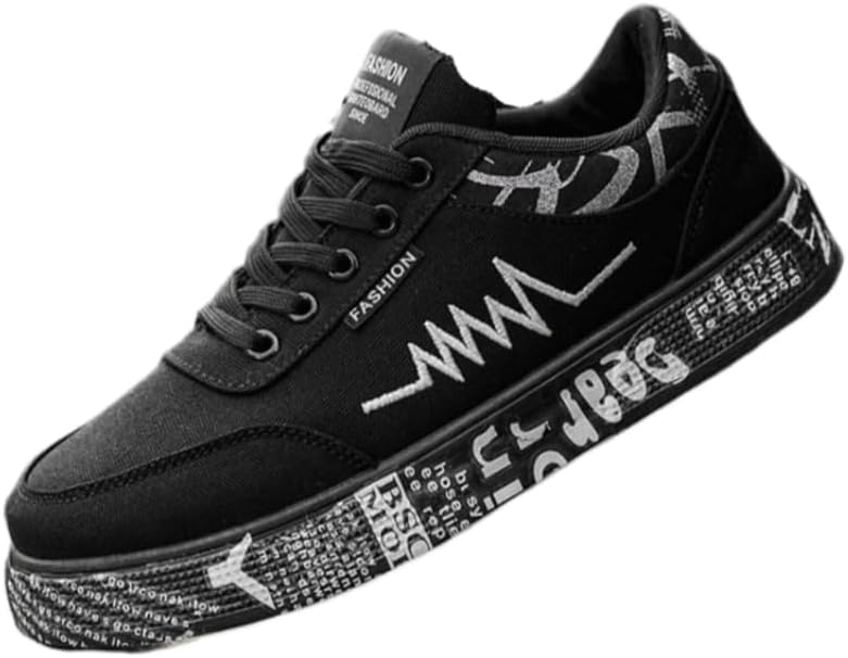 

Мужские кроссовки большого размера из модного холщового материала - повседневные дышащие спортивные кеды для молодежи Spkfhd, белый/черный