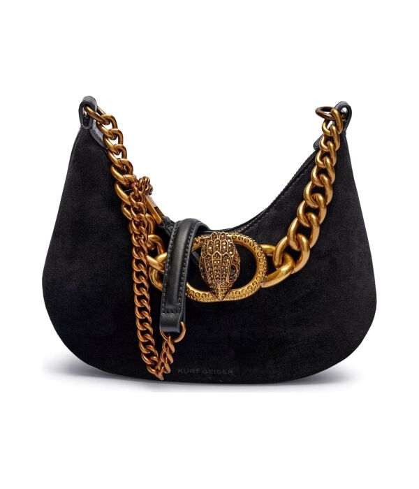 

Сумка-хобо кожаная Kurt Geiger с цепочкой, черный