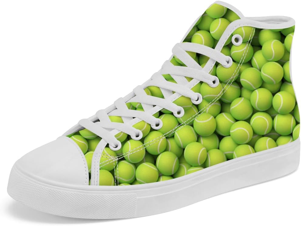 

Кеды на высокой подошве Chebing для мужчин и женщин с принтом теннисного мяча, шнуровкой и повседневным стилем, зеленый