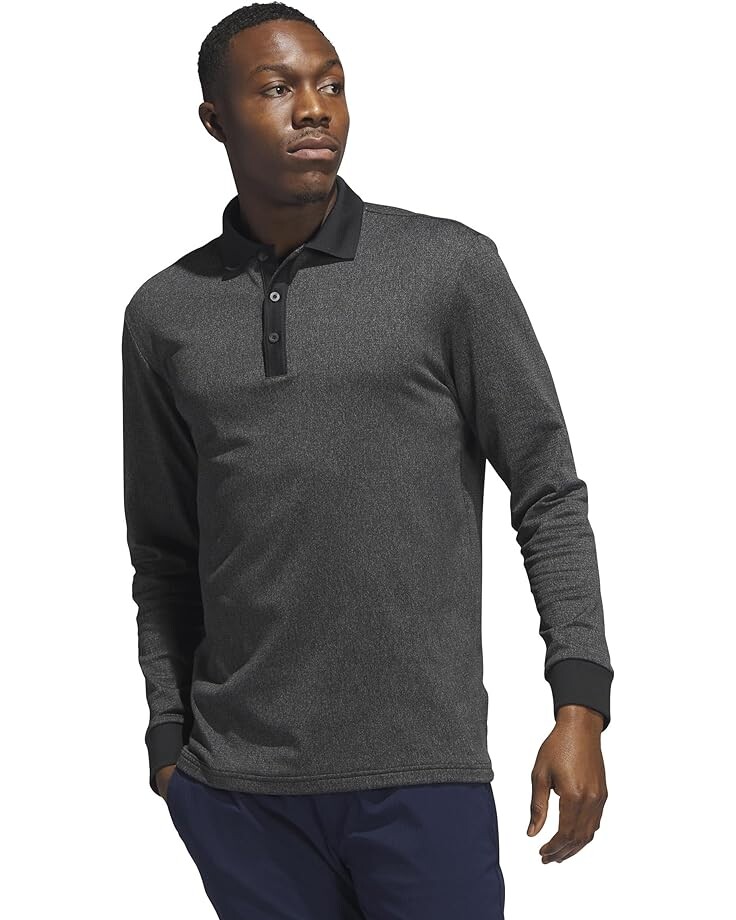 

Поло adidas Golf Essentials Long Sleeve Shirt, цвет Black Melange
