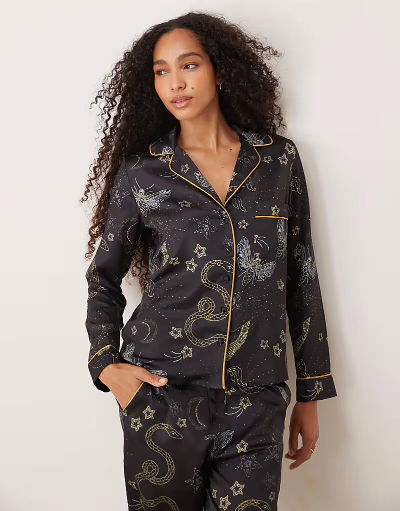 

Сатиновый пижамный комплект, верх и брюки, небесно-голубой Hope & Ivy