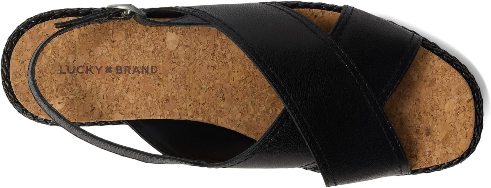 Сандалии Lucky Brand Pebina Cross Band Wedge Sandals, черный — фото 2