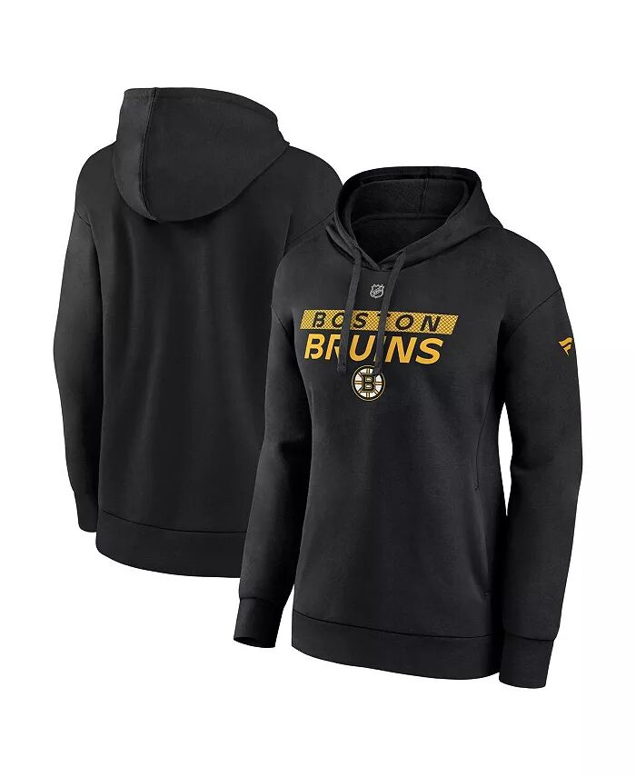 

Женская черная флисовая толстовка с капюшоном Boston Bruins Authentic Pro Core Primary Fanatics