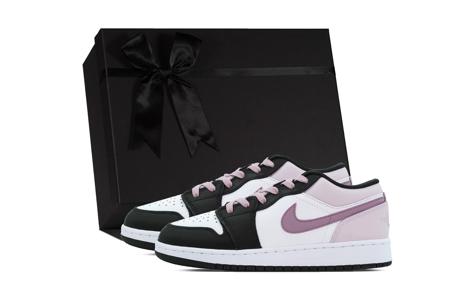 

Кроссовки Air Jordan 1 Kids' Basketball Shoes Grade School, черный/розовый