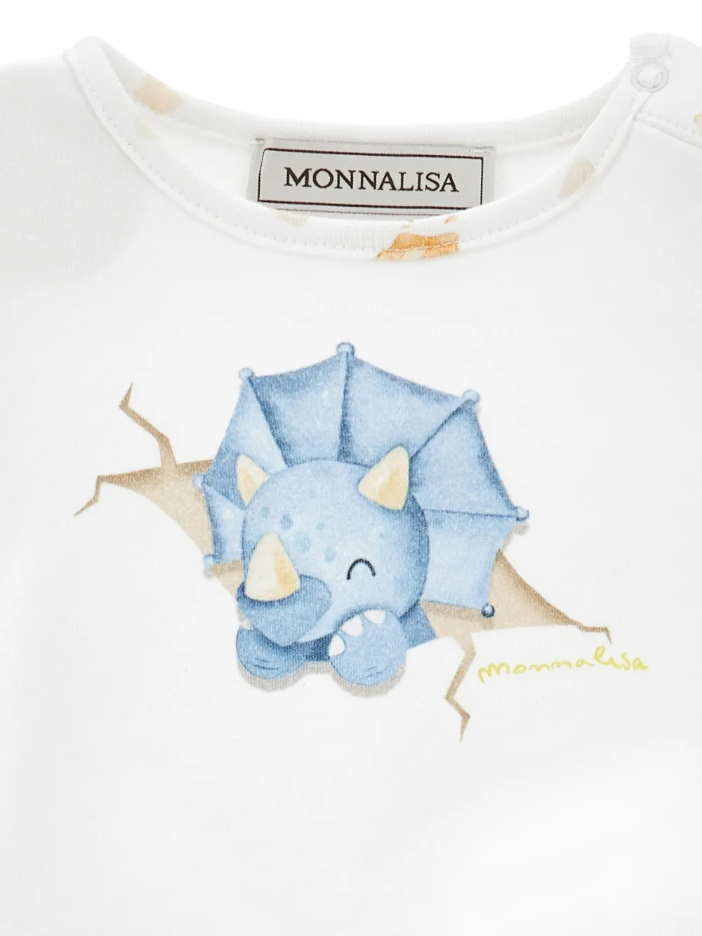 Комплект из топа и шортов с принтом Monnalisa, белый — фото 3