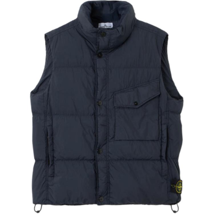

STONE ISLAND Логотип нагрудник без рукавов с высоким воротом, Marine Blue