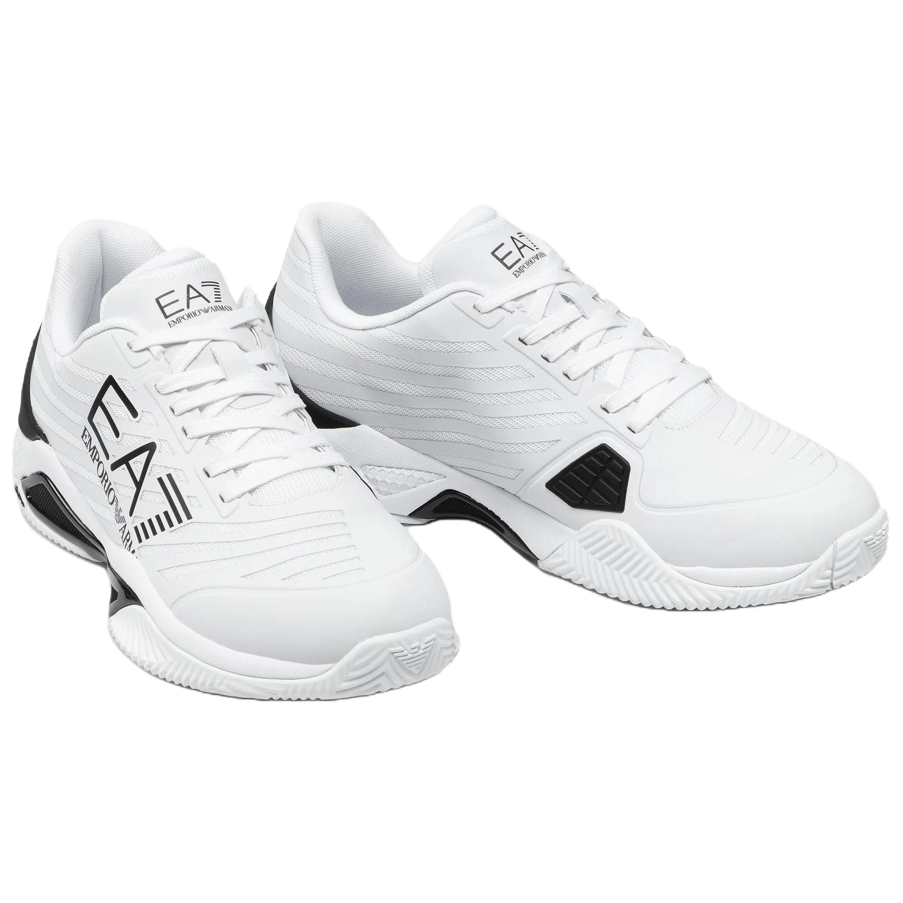 EMPORIO ARMANI EA7 Mesh легкие низкие повседневные кроссовки Unisex черные белые — фото 4