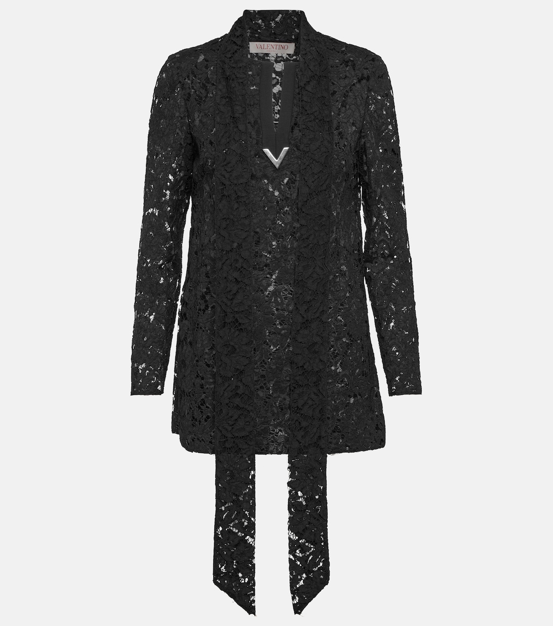 

Топ из гипюрового кружева Valentino, Nero
