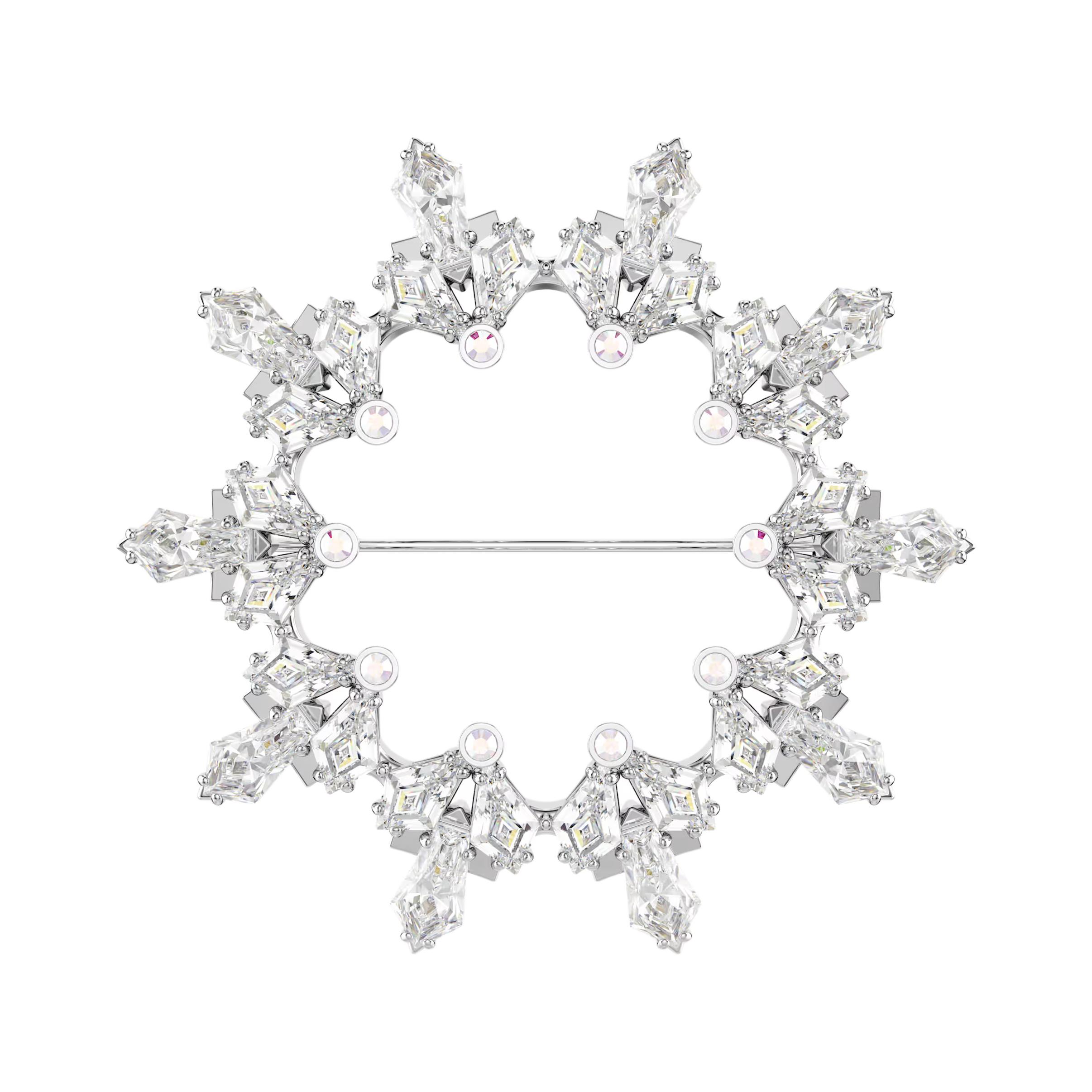 

Swarovski Родированная брошь женская серебристая