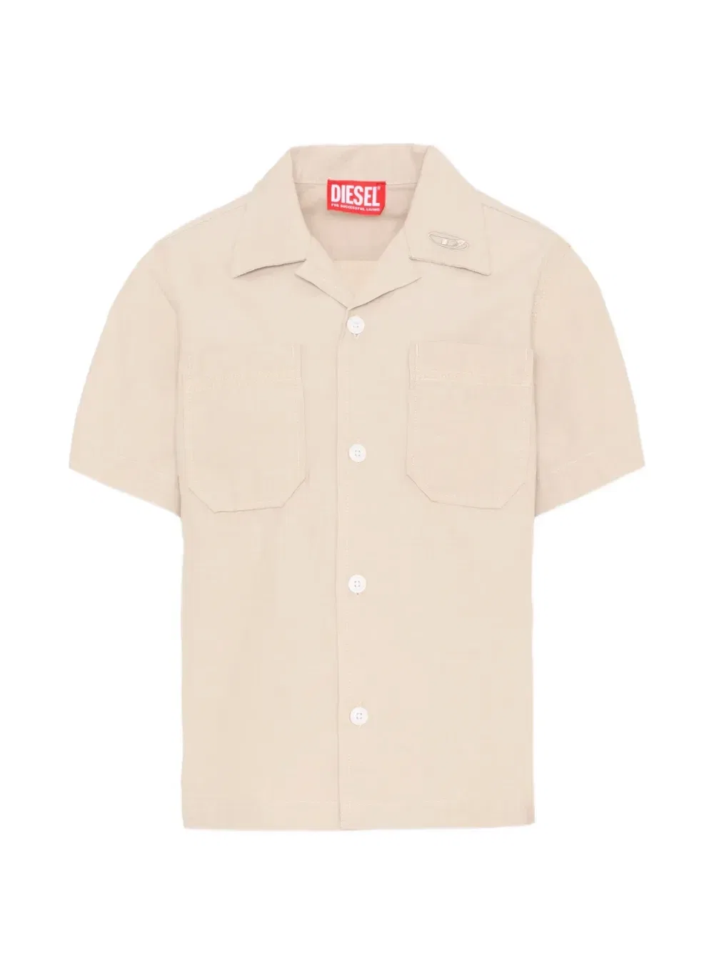 Рубашка с короткими рукавами и карманом Diesel Kids, бежевый