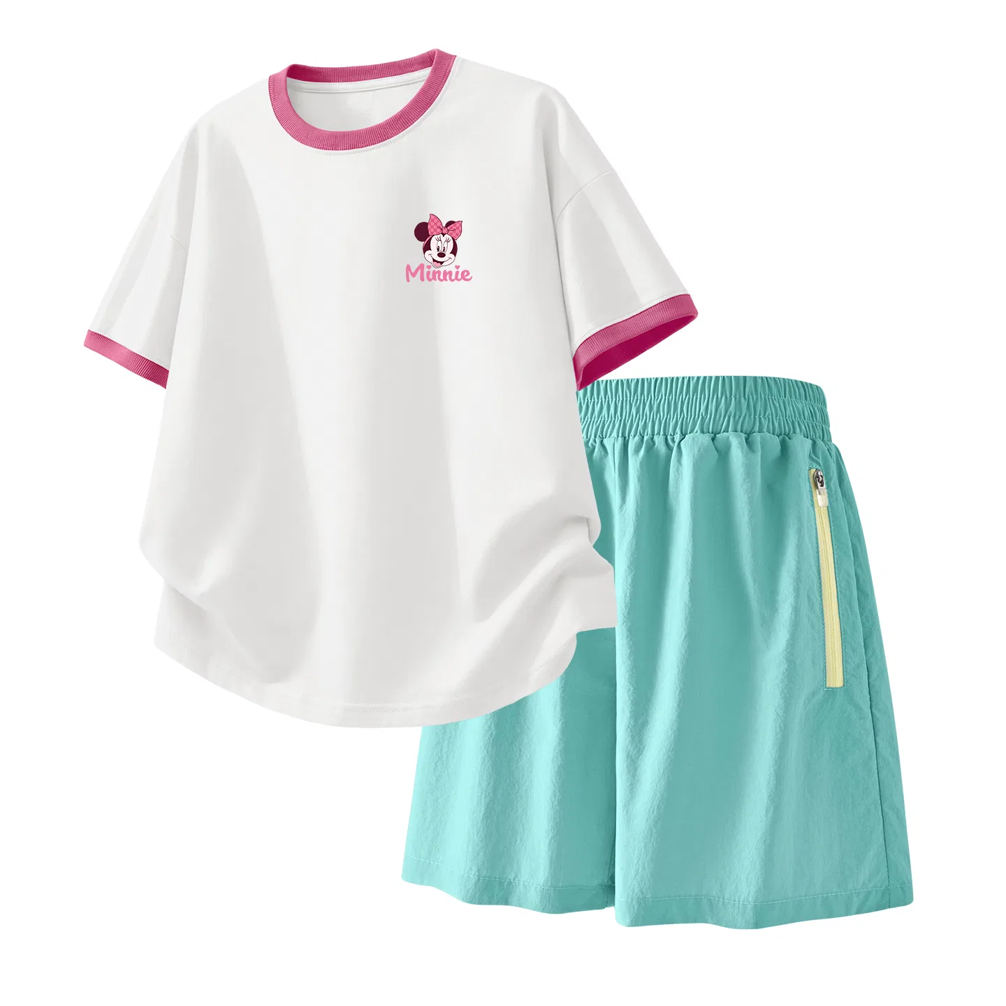 Детский спортивный костюм Casual Sportswear 2 Piece Set Disney, Dicolor K Series White Red+Solid Mint Green — фото 4