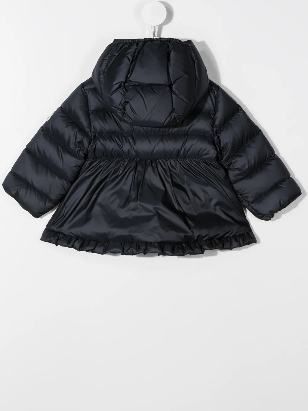 Расклешенный пуховик Moncler Enfant, синий — фото 3