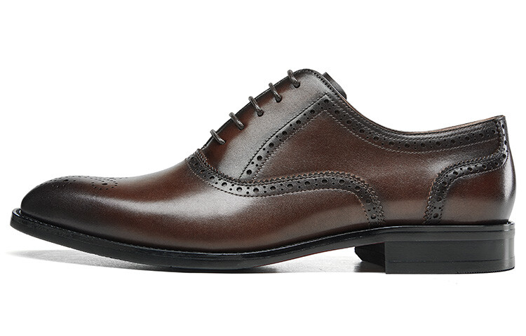 

Туфли KANGNAI Dress Shoes Men Low-Top Brown