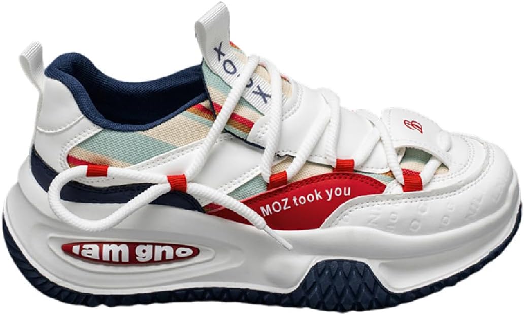 

Мужские повседневные кроссовки с увеличением роста на платформе, скейт-кроссовки для улицы, модные кроссовки с контрастной расцветкой Lexamen, красный