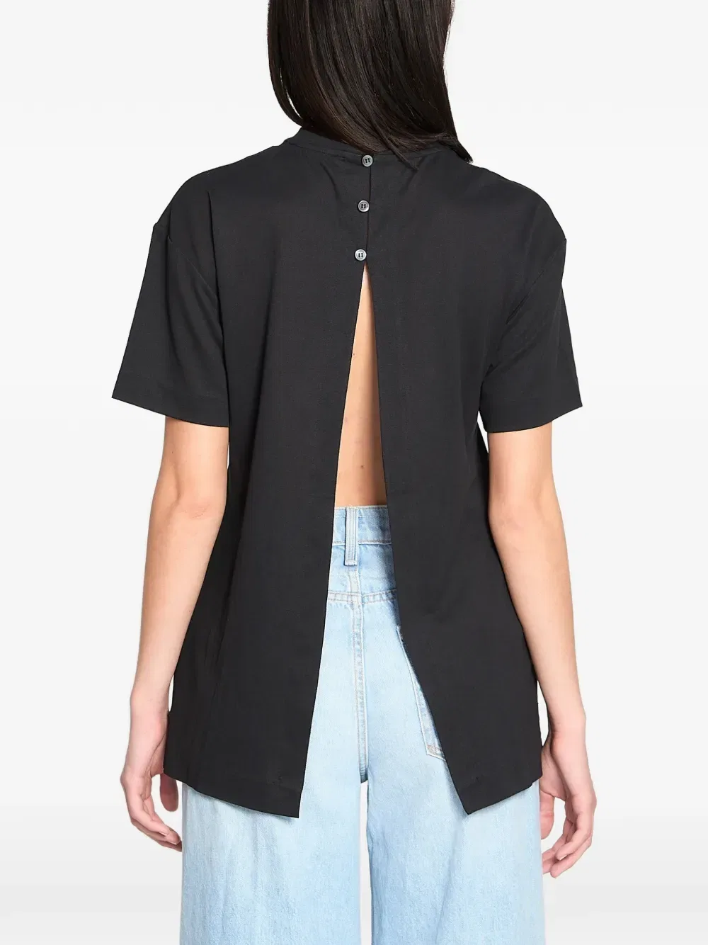 Футболка с открытой спиной и эффектом бумаги Jacquemus, черный — фото 4