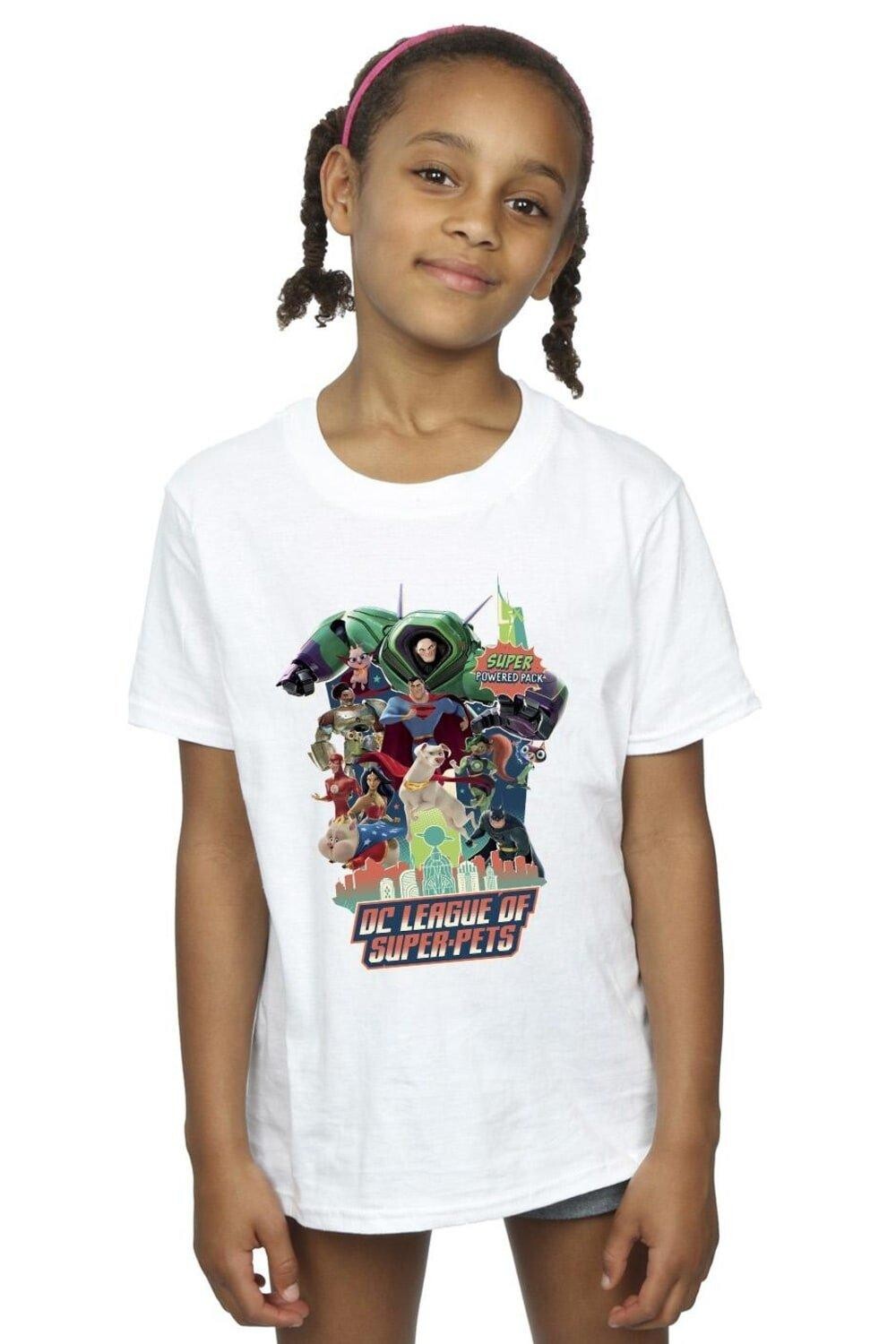 

Хлопковая футболка DC League Of Super-Pets Super Powered Pack DC Comics, белый