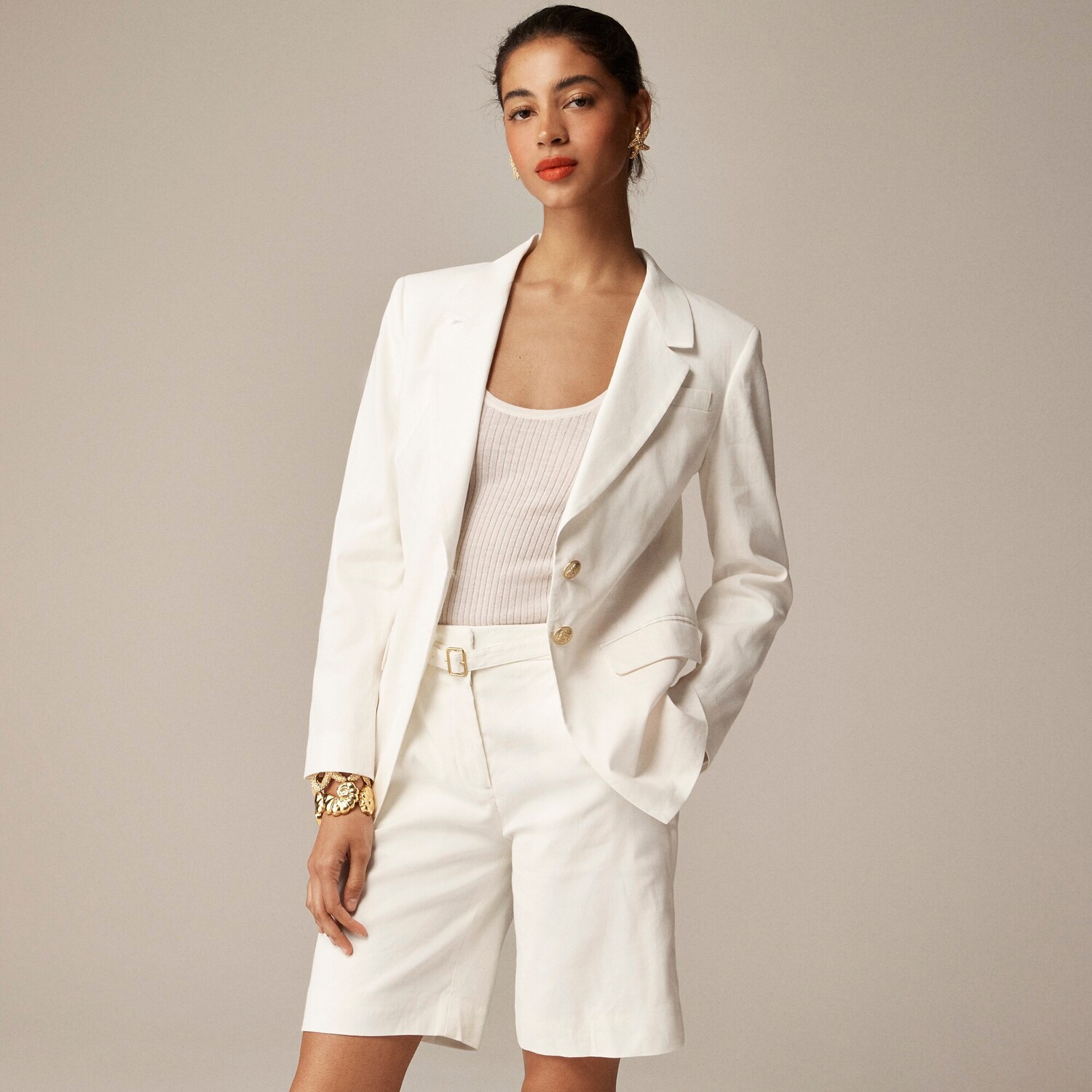 

Блейзер Madelyn из льняной смеси J.Crew, белый