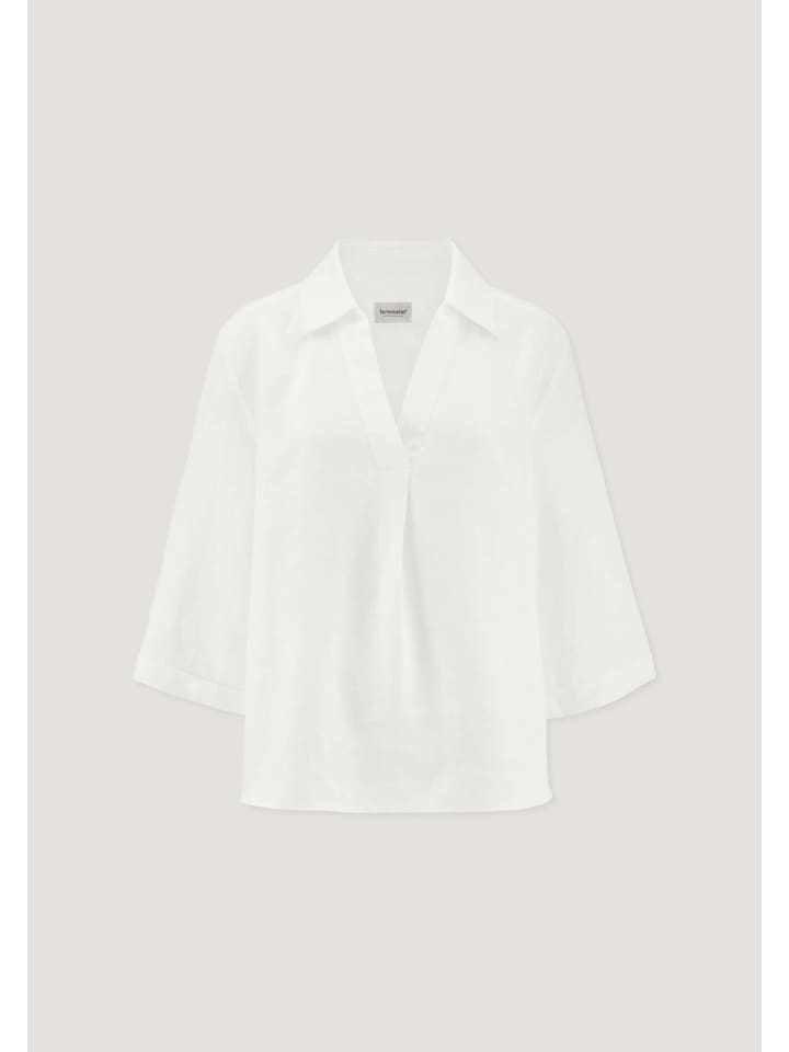 

Свободная блузка Hessnatur из чистого льна натурального белого цвета