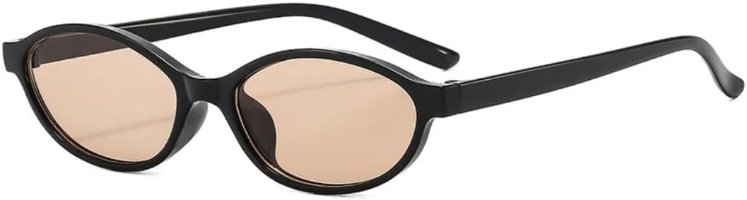 

Солнцезащитные очки с защитой от УФ-излучения UV400 | Маленький овальный дизайн "кошачий глаз", конфетный цвет | для женщин и мужчин, для занятий спортом на открытом воздухе и вождения DSVIGF, Black-lightbrown