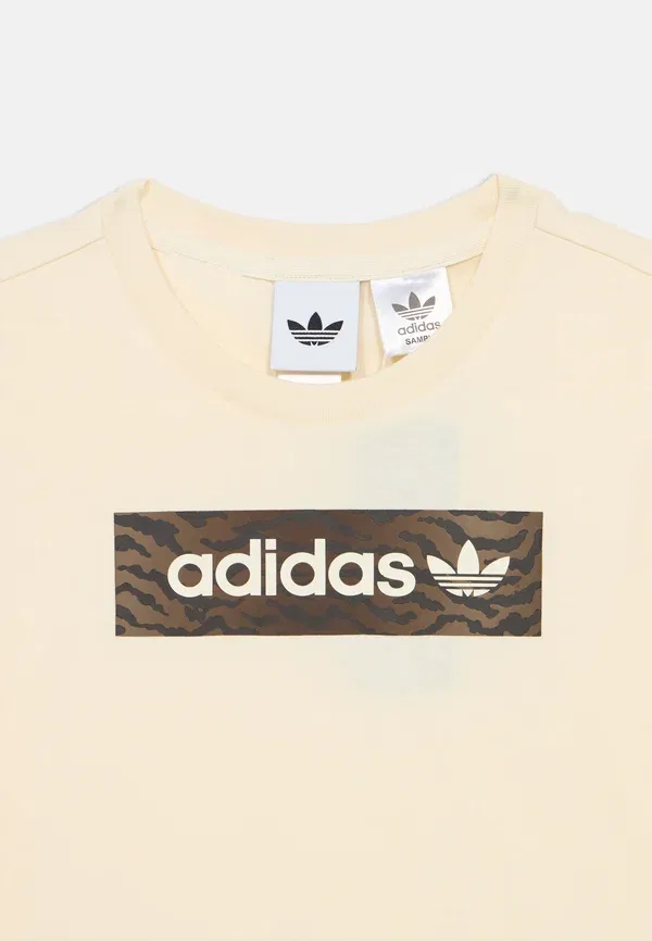 Детский спортивный комплект шорт Adidas Originals, кремово-белый/ночной коричневый — фото 4