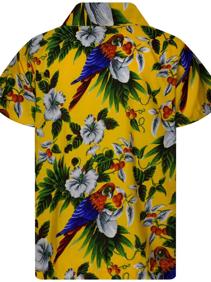 Рубашка на пуговицах классического кроя King Kameha Cherryparrot, желтый — фото 2