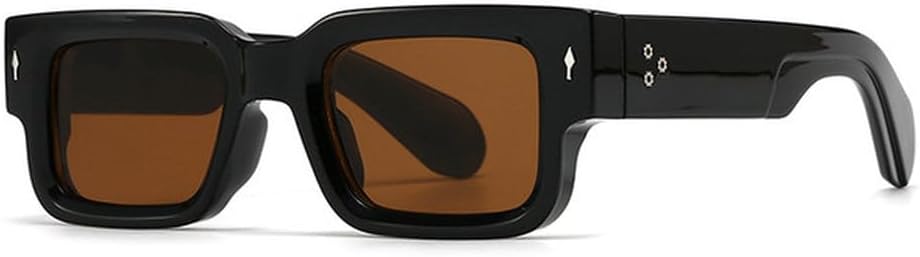 

Винтажные маленькие солнцезащитные очки для женщин и мужчин, модные ретро-очки с толстой оправой, роскошные мужские солнцезащитные очки с защитой от УФ-излучения UV400 TVTBBVV, Black Tea