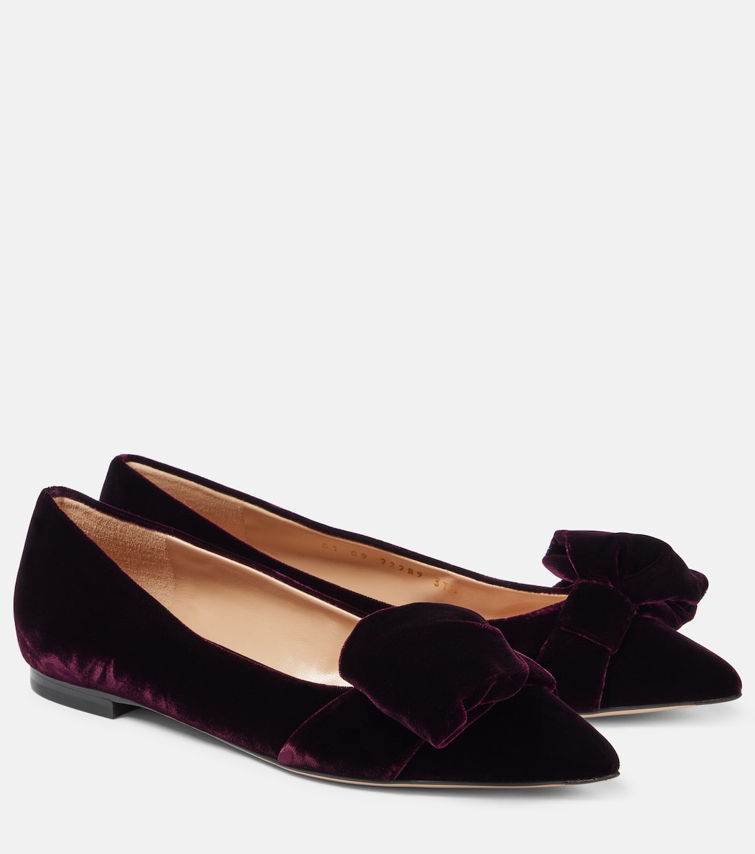 Бархатные балетки с бантом Gianvito Rossi, Royal