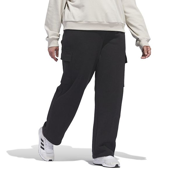 

Плюс сайз линейные флисовые карго-штаны Adidas, Black