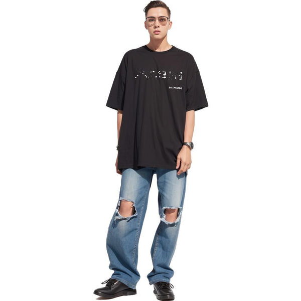 Футболка hand drawn t-shirt large fit 'black' Balenciaga, черный — фото 3