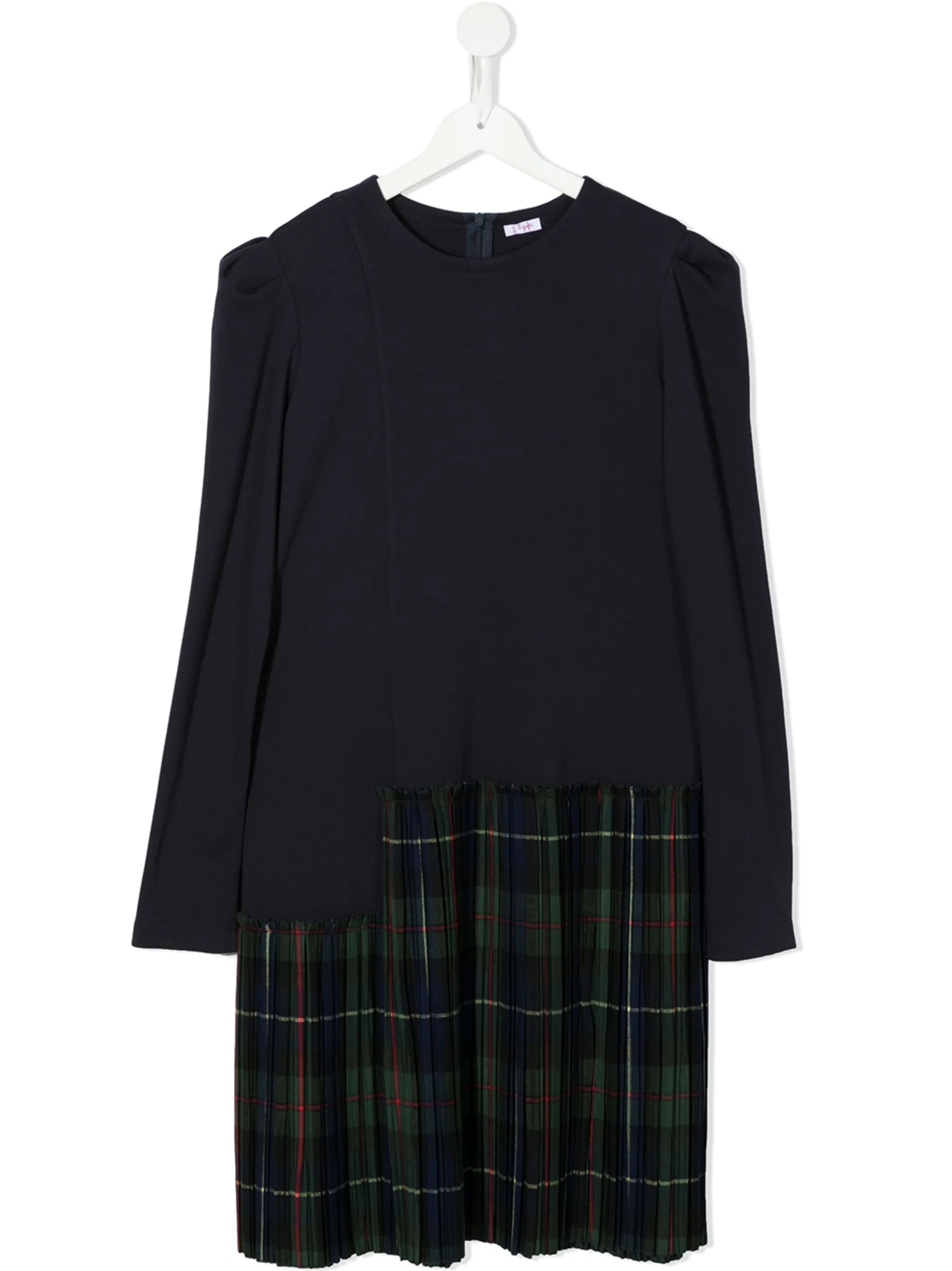 

Платье асимметричного кроя в клетку тартан Il Gufo, синий