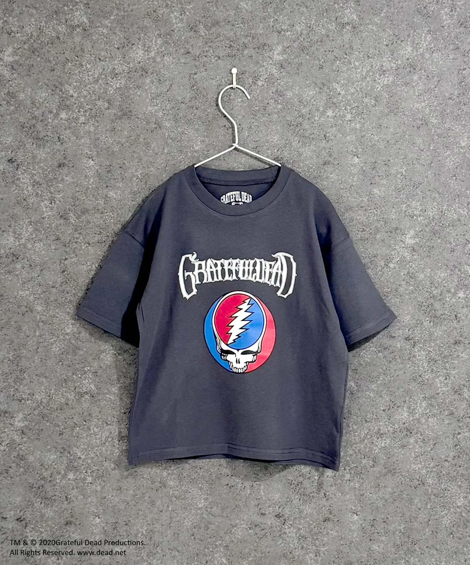 Детская футболка Grateful Dead оверсайз, хлопок SHISKY серая