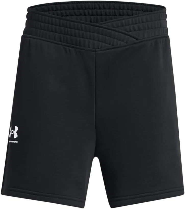 Шорты Under Armour Girls' Rival Terry Crossover Shorts, (001) Black//White